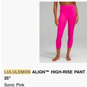Lululemon Align High-Rise Pant 25” Sonic Pink